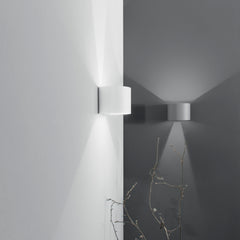 APPLIQUE BIEMISSIONE LED DELTA GRIGIA 2X5W 700LM CCT IP54 14X12X10CM