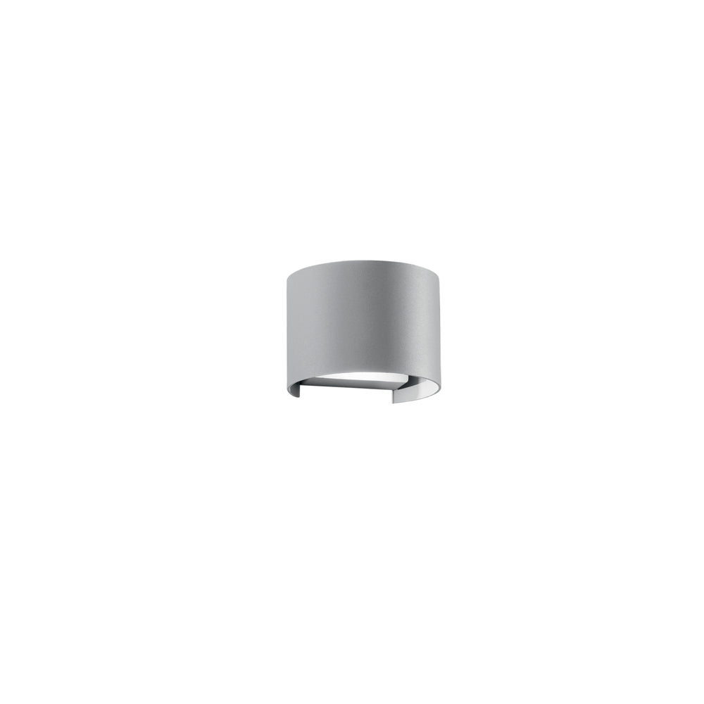 APPLIQUE BIEMISSIONE LED DELTA GRIGIA 2X5W 700LM CCT IP54 14X12X10CM