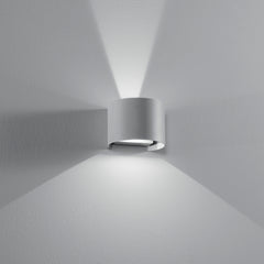 APPLIQUE BIEMISSIONE LED DELTA GRIGIA 2X5W 700LM CCT IP54 14X12X10CM