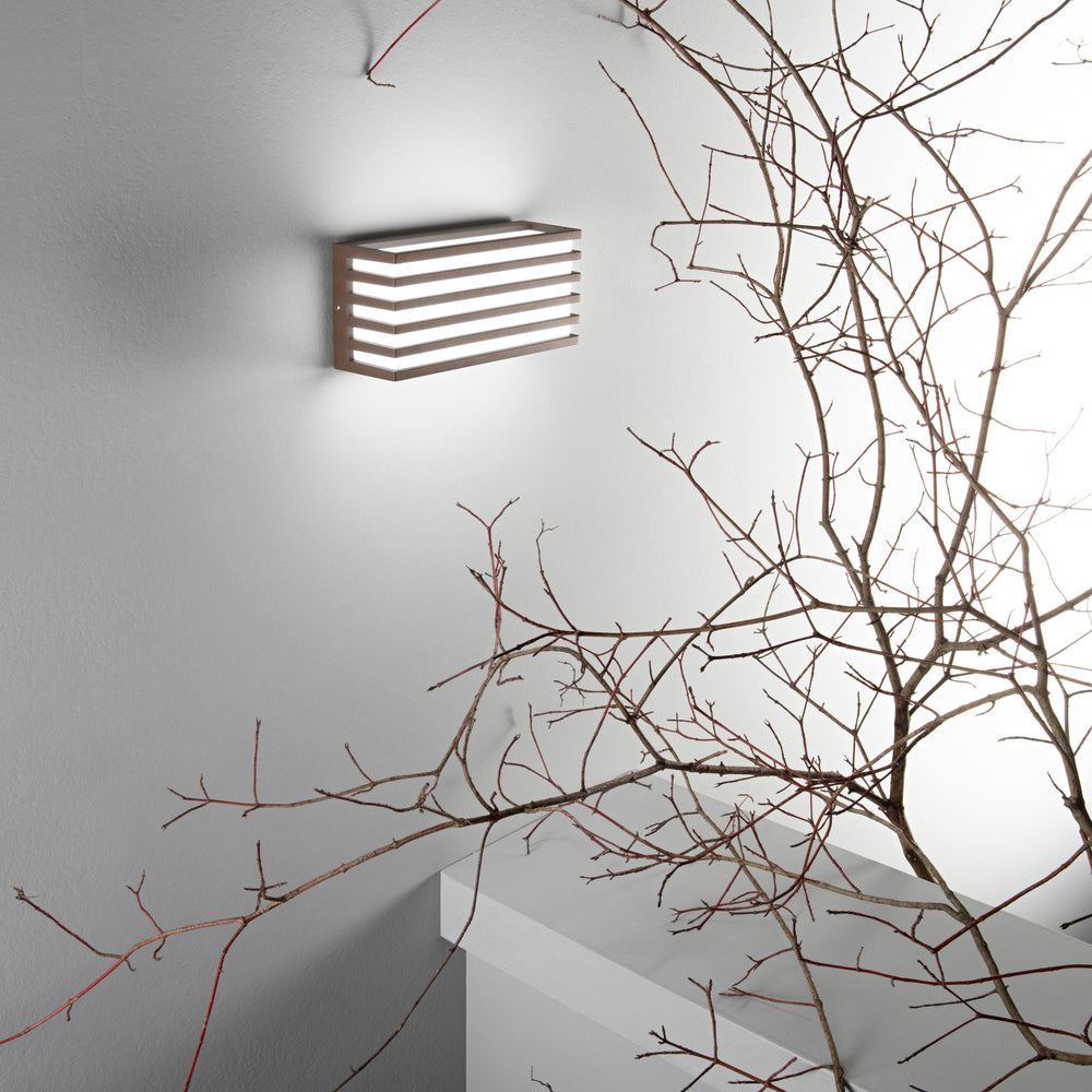 APPLIQUE BIEMISSIONE LED DUKROT CORTEN 12W 1440LM CCT IP54 CCT 22X8X11CM