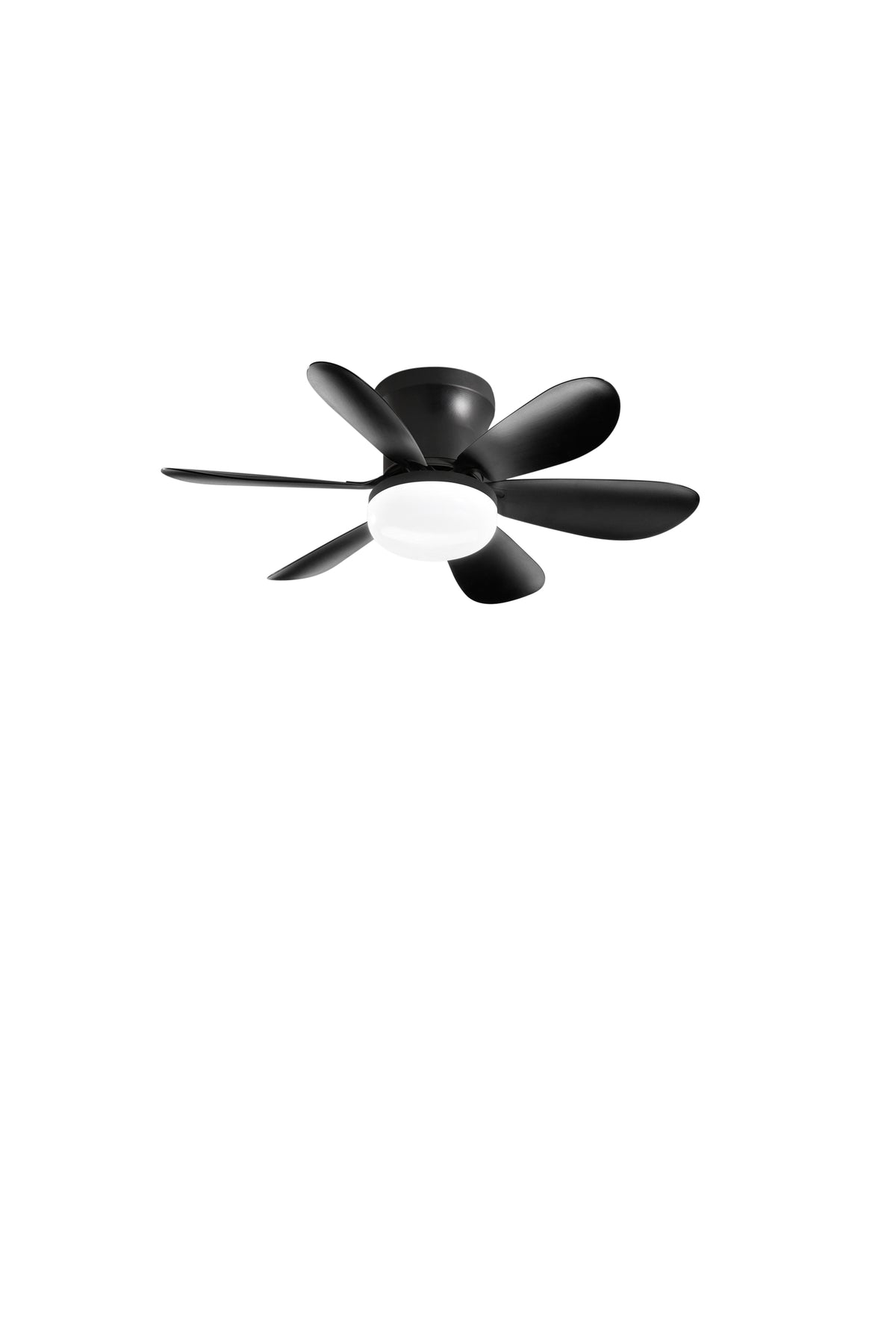 "Plafoniera con ventilatore WIND in policarbonato nero con CCT"