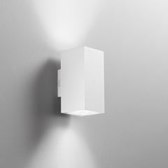APPLIQUE BIEMISSIONE LED POLO BIANCA QUADRATA 2X8W 1960LM CCT IP65 7,8X9,9X16CM