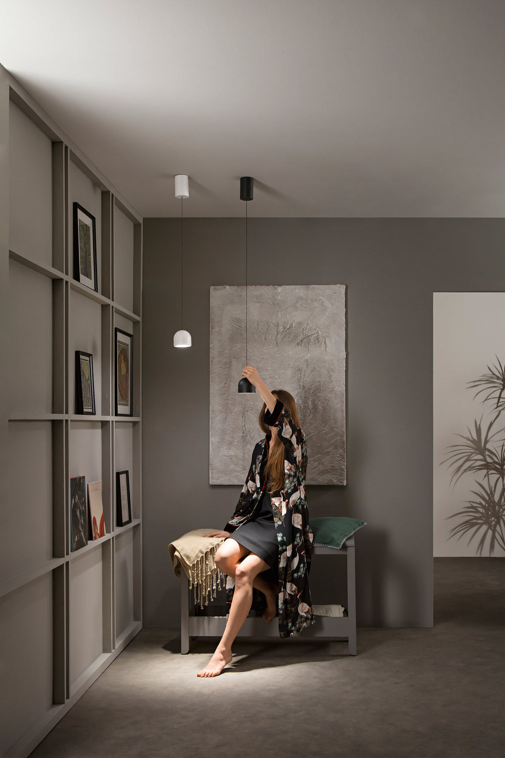 SOSPENSIONE LED YOYO BIANCA IN METALLO+ACRILICO 6W 3000K diam.10X150 CM