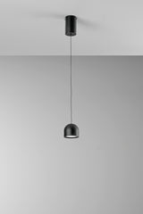 SOSPENSIONE LED YOYO NERA IN METALLO+ACRILICO 6W 3000K diam.10X150 CM