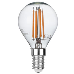 Kit 3 Lampadine LED E14 Globo G45 trasparente Filamento COB 4W 470lm 2700K