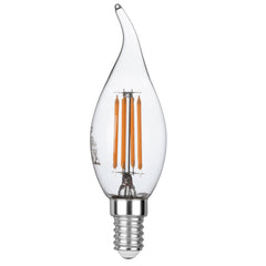 Lampadina LED E14 Candela curva trasparente Filamento COB 4W 470lm 2700K