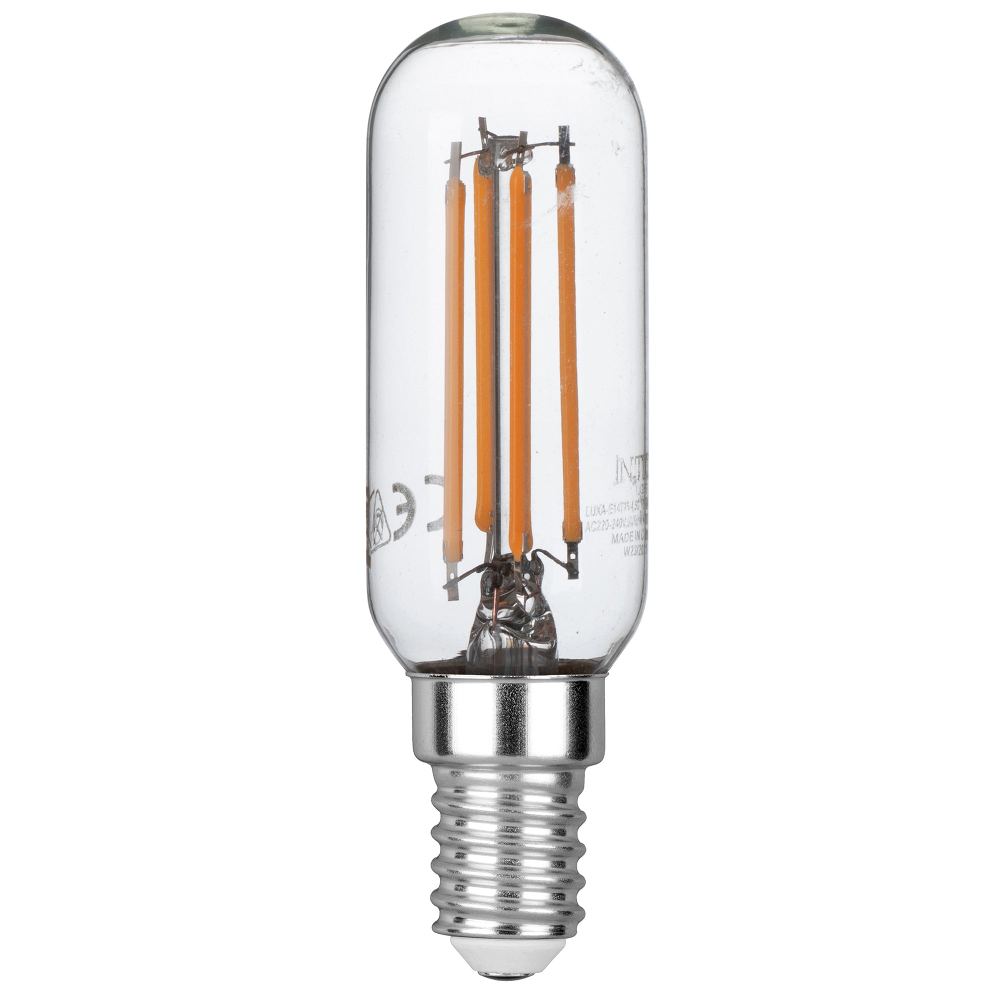 Lampadina LED E14 Tubolare T25 trasparente Filamento COB 4,5W 470lm 6500K