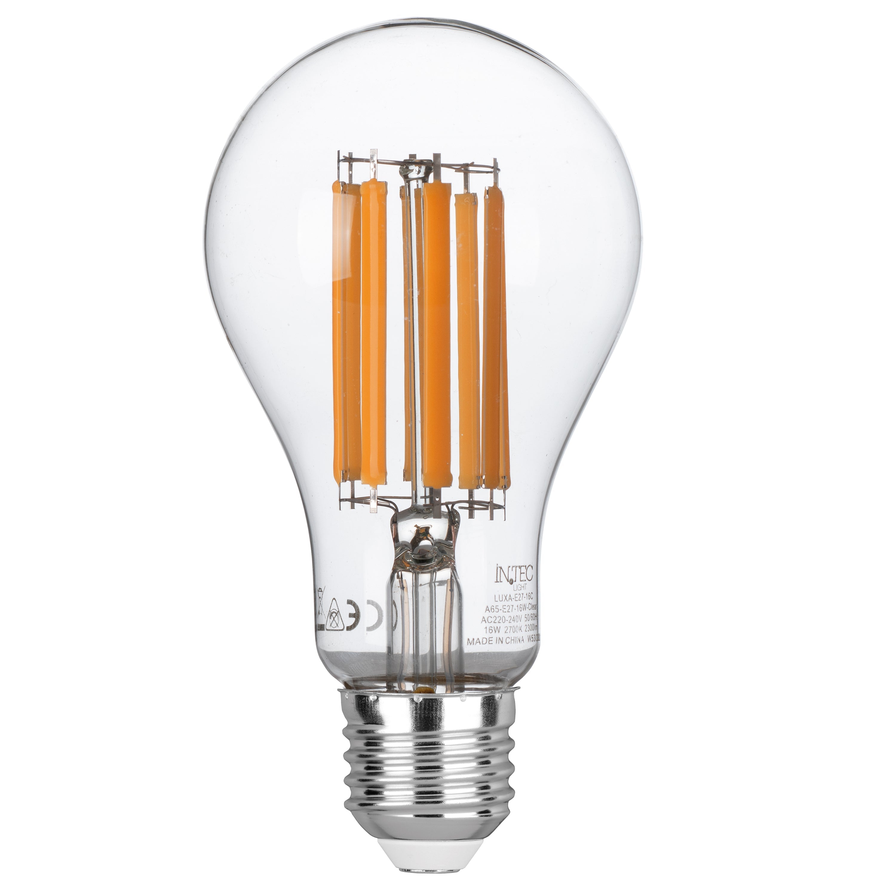 Lampadina LED E27 Filamento COB bianco 16W 2300lm 2700K