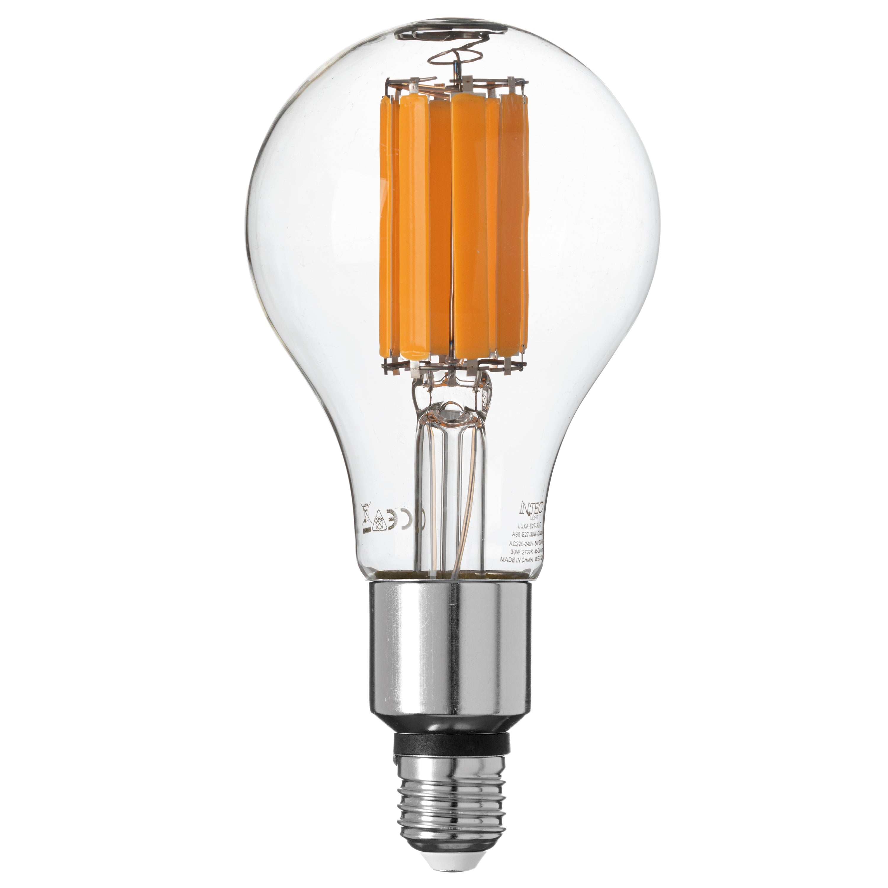 Lampadina LED E27 Filamento COB bianco 30W 4500lm 2700K