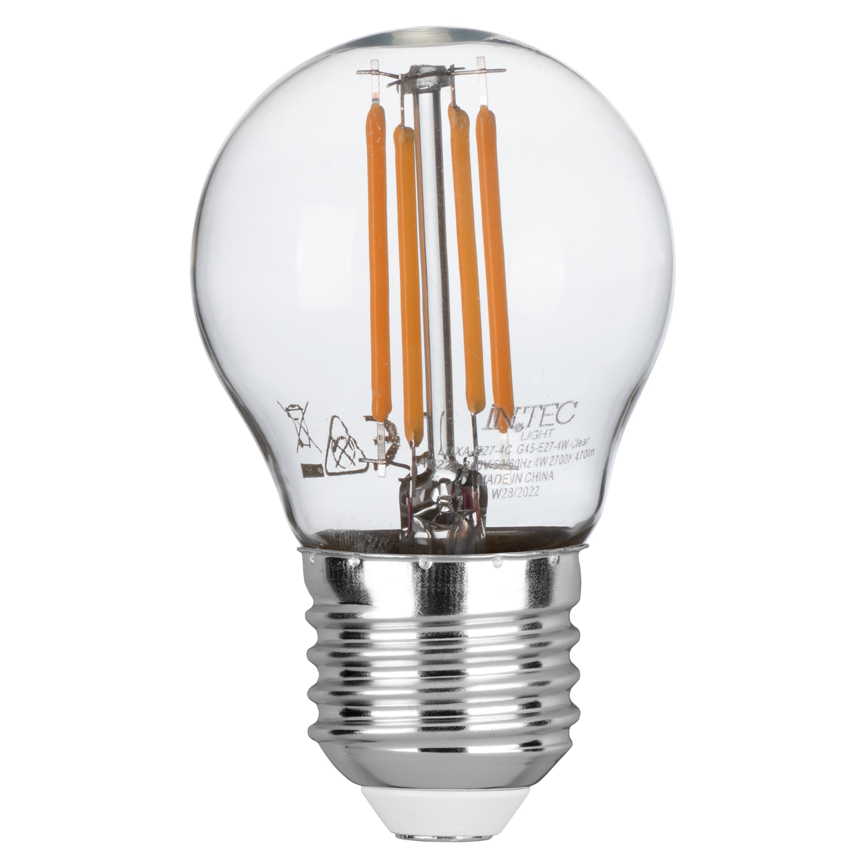 Lampadina LED E27 trasparente Filamento COB 4W 470lm 2700K