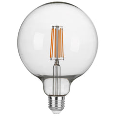 Lampadina LED E27 Globo G125 trasparente Filamento COB 7,2W 1521lm 6500K