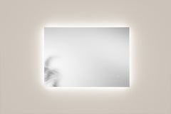 SPECCHIO TONDO DIAM.80CM BORDO SABBIATO ILLUMINATO FRONTALE LED CCT TOUCH CORNICE NERA ARGENTO SENZA RAME 4MM STRUTTURA PVC PELLICOLA ANTIDEFLAGRANTE