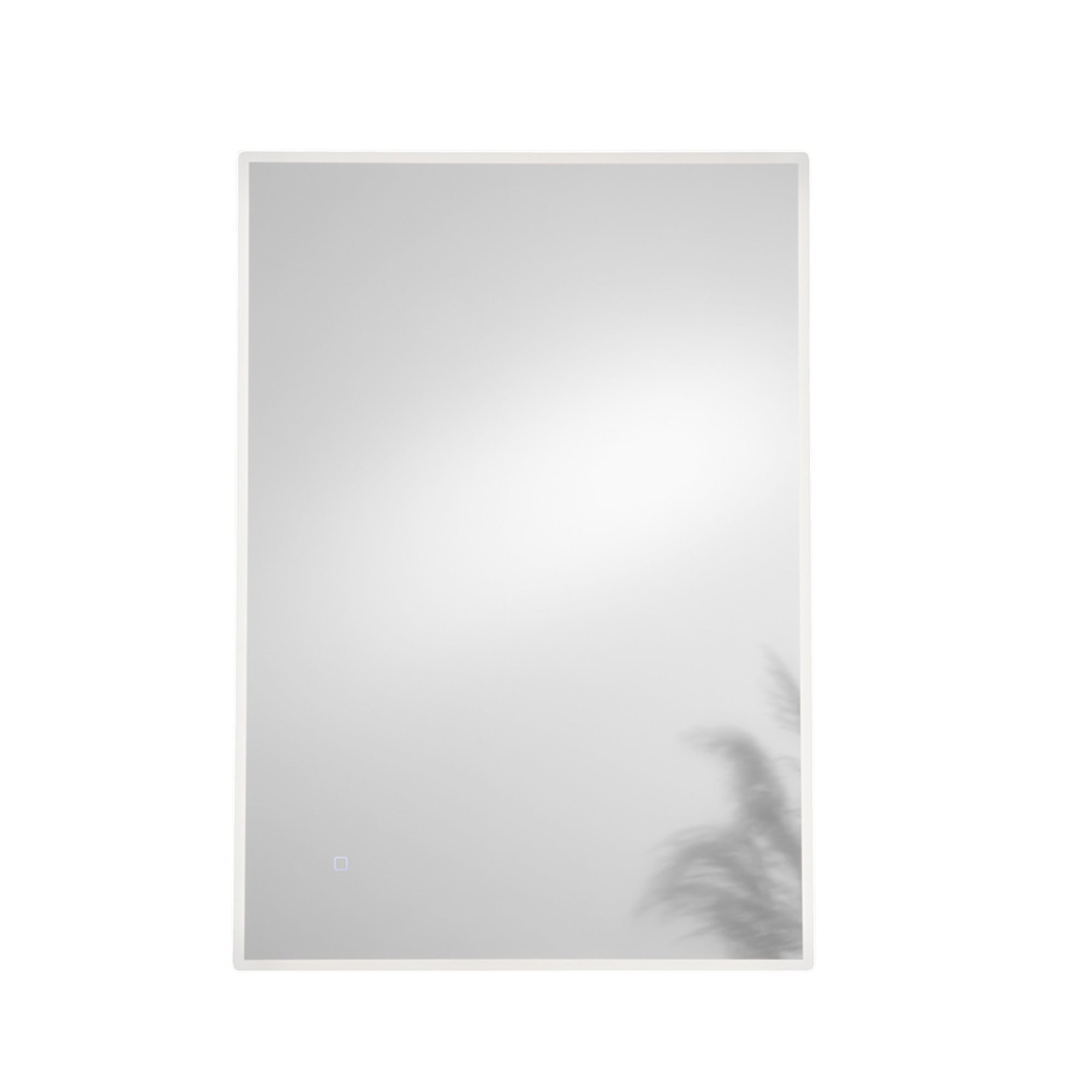 Specchio FRAME con illuminazione a LED, rettangolare con angoli smussati, CCT 3 temperature, touch dimming, pellicola antideflagrante, 100 x 70 cm
