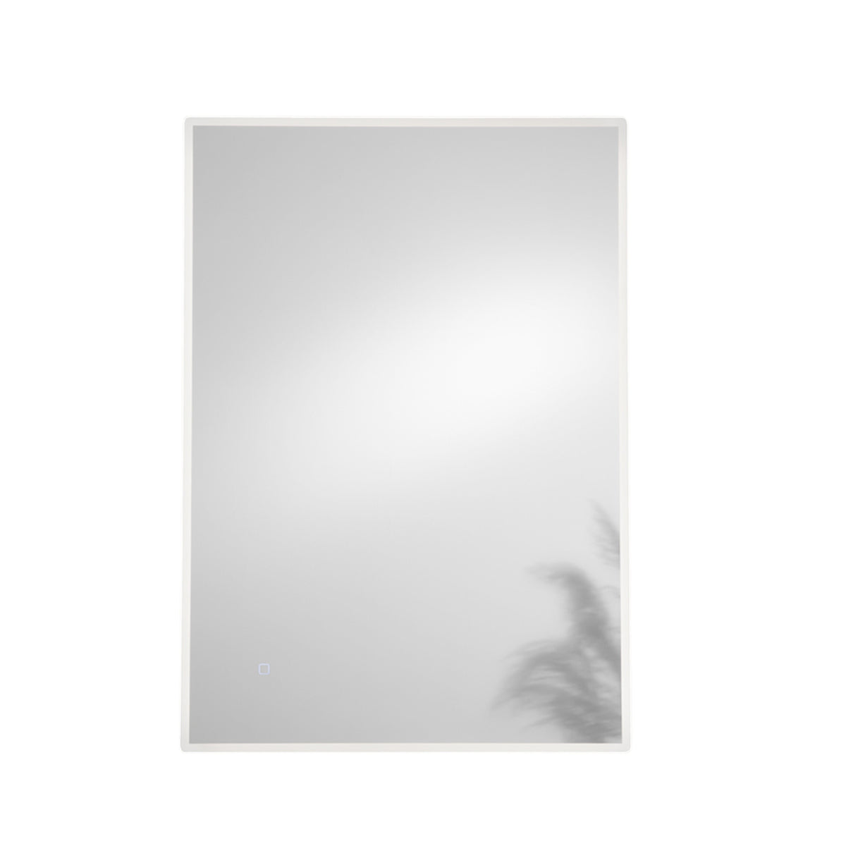 Specchio FRAME con illuminazione a LED, rettangolare con angoli smussati, CCT 3 temperature, touch dimming, pellicola antideflagrante, 100 x 70 cm