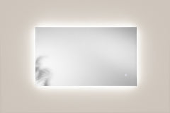 SPECCHIO 100X70CM RETROILLUMINATO LED CCT ARGENTO SENZA RAME 4MM STRUTTURA REVERSIBILE PVC PELLICOLA ANTIDEFLAGRANTE
