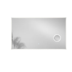 SPECCHIO 120X70CM RETROILLUMINATO LED CCT ARGENTO SENZA RAME 4MM STRUTTURA REVERSIBILE PVC PELLICOLA ANTIDEFLAGRANTE