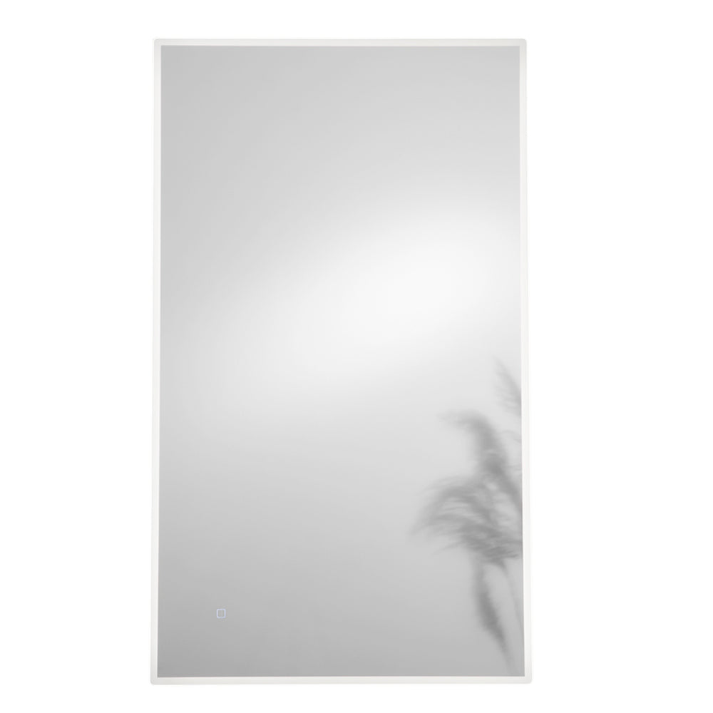 SPECCHIO 100X70CM ANGOLI SMUSSATI CORNICE FRONTALE LED CCT ARGENTO SENZA RAME 4MM STRUTTURA REVERSIBILE PVC PELLICOLA ANTIDEFLAGRANTE
