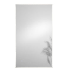SPECCHIO 100X70CM ANGOLI SMUSSATI CORNICE FRONTALE LED CCT ARGENTO SENZA RAME 4MM STRUTTURA REVERSIBILE PVC PELLICOLA ANTIDEFLAGRANTE