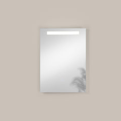 SPECCHIO OVALE 60X80CM BORDO SABBIATO ILLUMINATO FRONTALE LED CCT ARGENTO SENZA RAME 4MM STRUTTURA PVC PELLICOLA ANTIDEFLAGRANTE