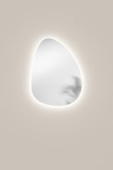 SPECCHIO 50X70CM LED LINEA FRONTALLE CCT TOUCH SPECCHIO ARGENTO SENZA RAME 4MM STRUTTURA PVC PELLICOLA ANTIDEFLAGRANTE