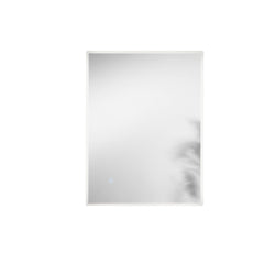Specchio FRAME con illuminazione a LED, rettangolare con angoli smussati, CCT 3 temperature, touch dimming, pellicola antideflagrante, 80 x 60 cm