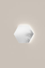 SPECCHIO TONDO DIAM.60CM BORDO SABBIATO ILLUMINATO LED CCT ARGENTO SENZA RAME 4MM STRUTTURA PVC PELLICOLA ANTIDEFLAGRANTE