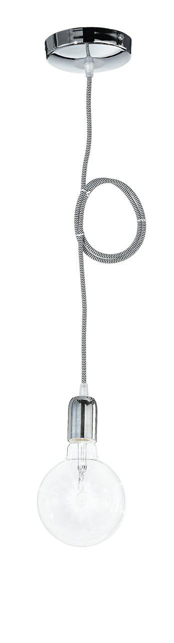 "Pendel IDEA con finiture cromate e cavo metallico"