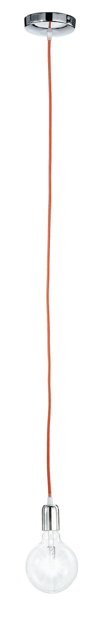 "Pendel IDEA con cavo in tessuto rosso E27 80 cm."