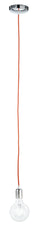 "Pendel IDEA con cavo in tessuto rosso E27 80 cm."