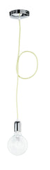 "Pendel IDEA con cavo in tessuto giallo E27 80 cm."