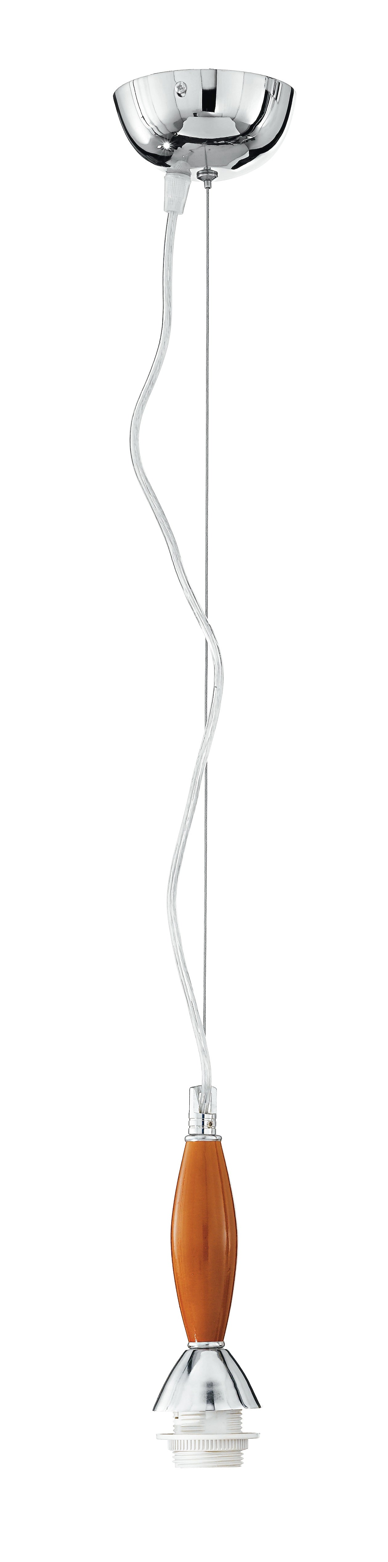 "Pendel a cono con legno con filo in acciaio E27 80 cm."