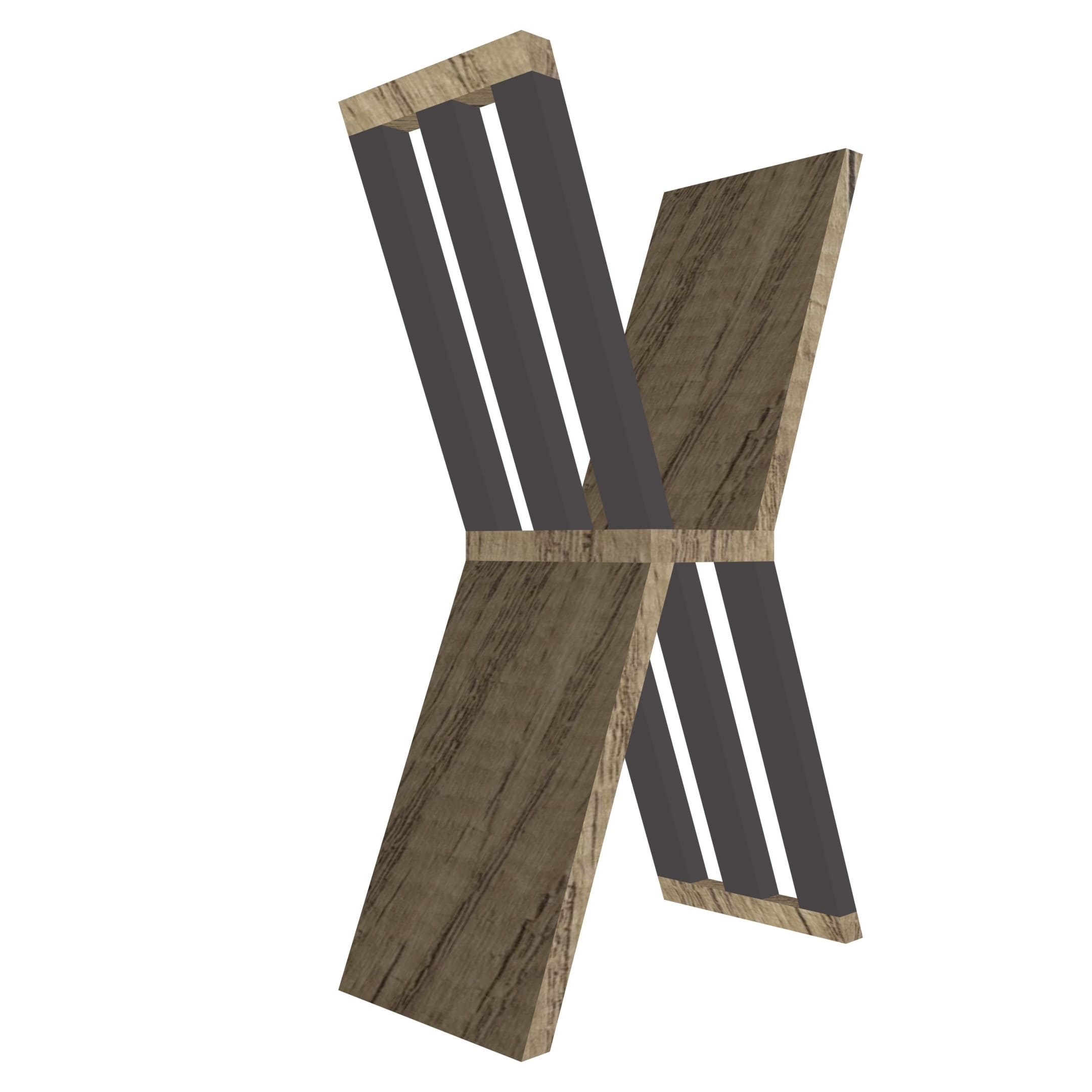 Mensola in legno lettera X