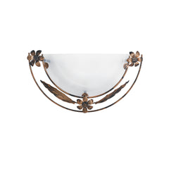 "Applique RICCIO bianca in vetro con struttura in metallo 40x20 cm."