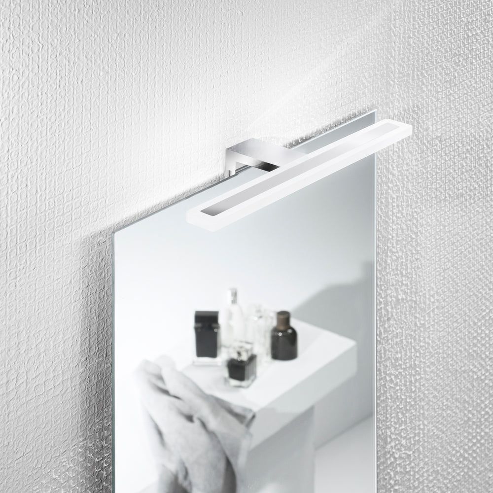 APPLIQUE LED AQA CROMO FISSAGGIO PARETE/SPECCHIO 8W 819LM 4000K IP44 30X10,8X4,8CM