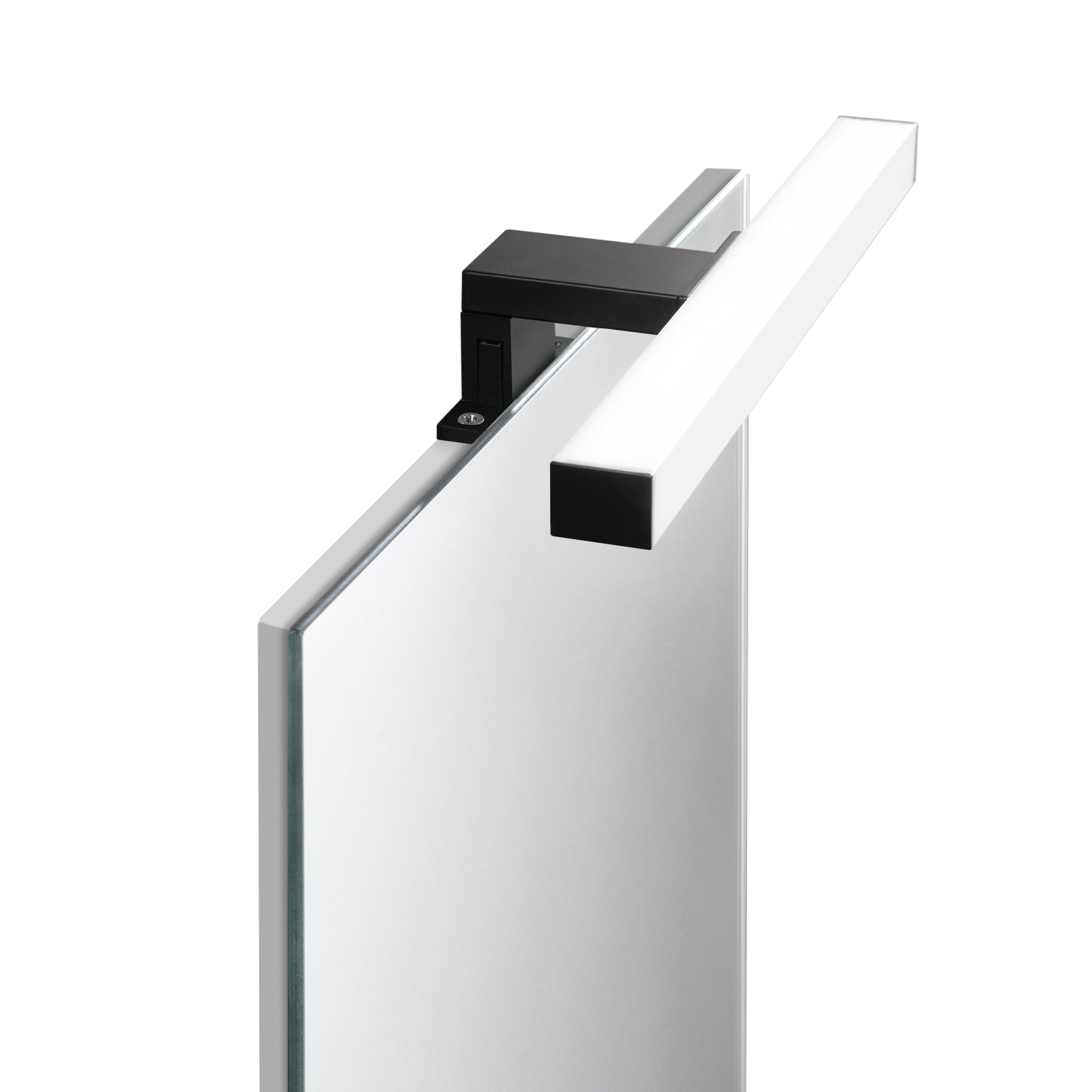 APPLIQUE LED NOIR NERO QUADRA FISSAGGIO PARETE/SPECCHIO 5W 600LM 3000K IP44 30X9,5X4,45CM