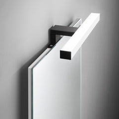 APPLIQUE LED NOIR NERO QUADRA FISSAGGIO PARETE/SPECCHIO 5W 600LM 3000K IP44 30X9,5X4,45CM