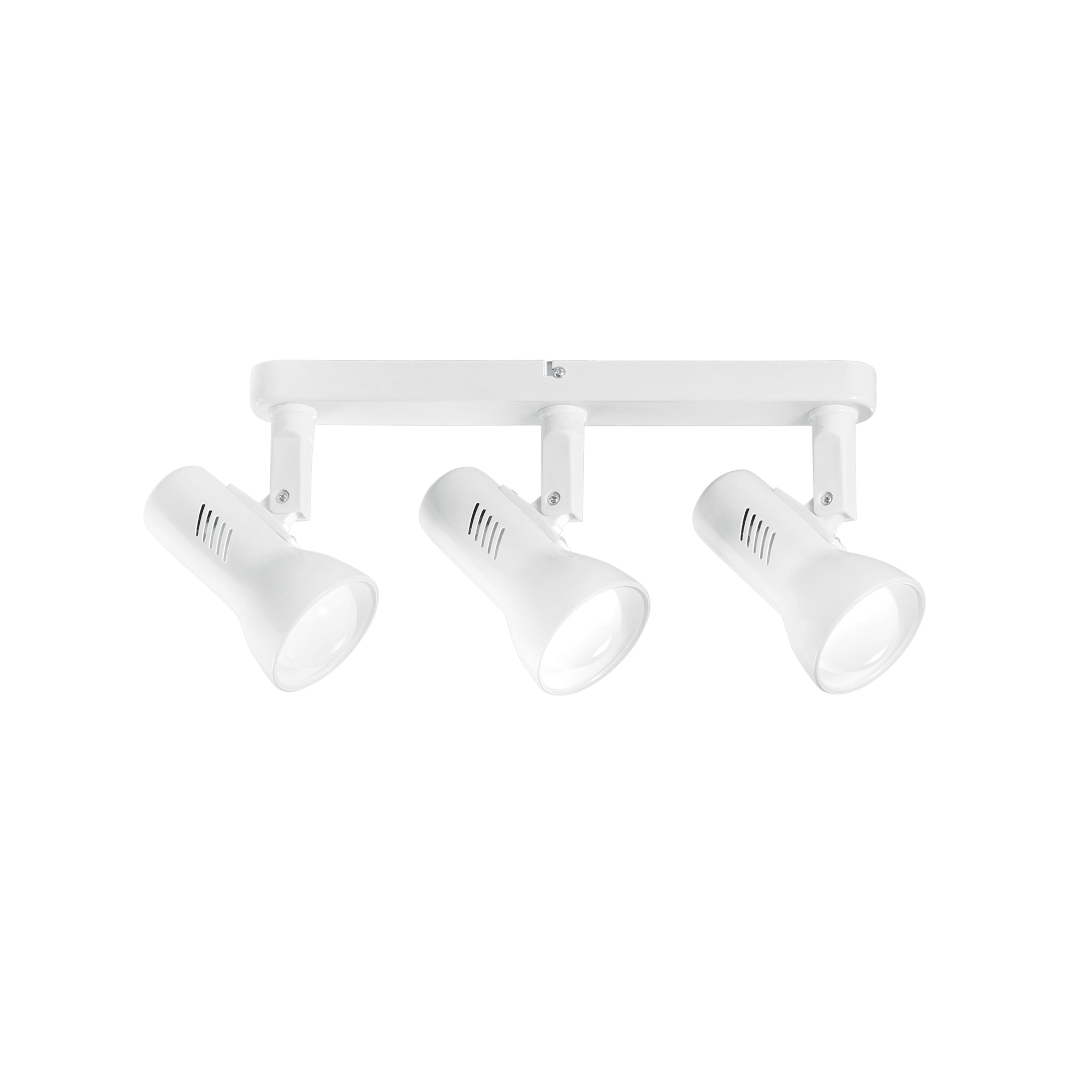 "Spot plafoniera CARRERA in metallo bianco con 3 diffusori orientabili"