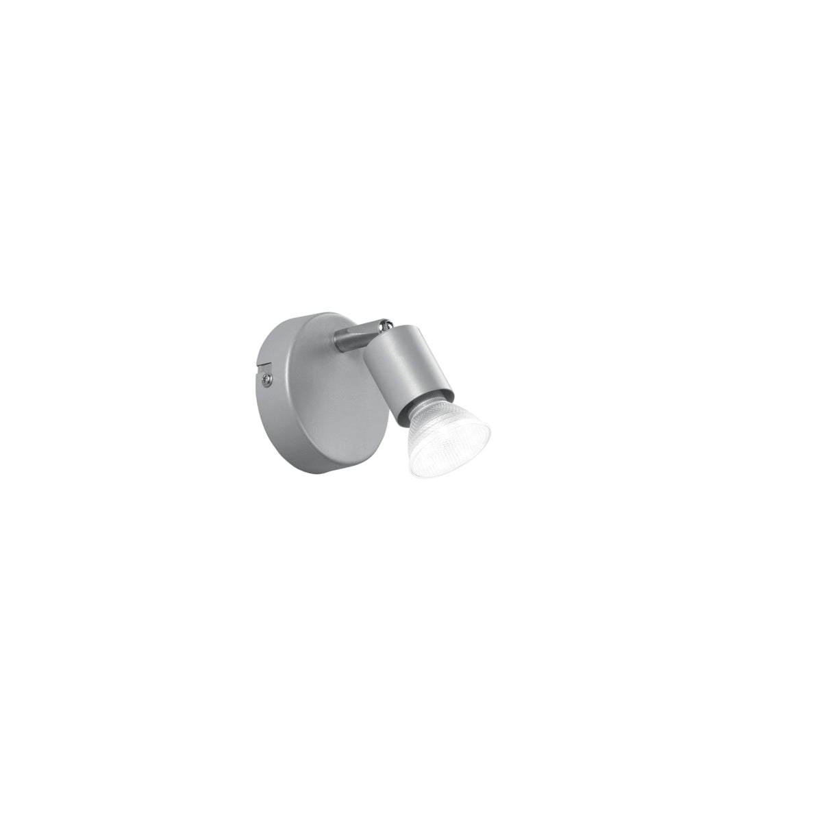 "Spot COOPER in metallo argento con diffusore orientabile e lampadina inclusa"