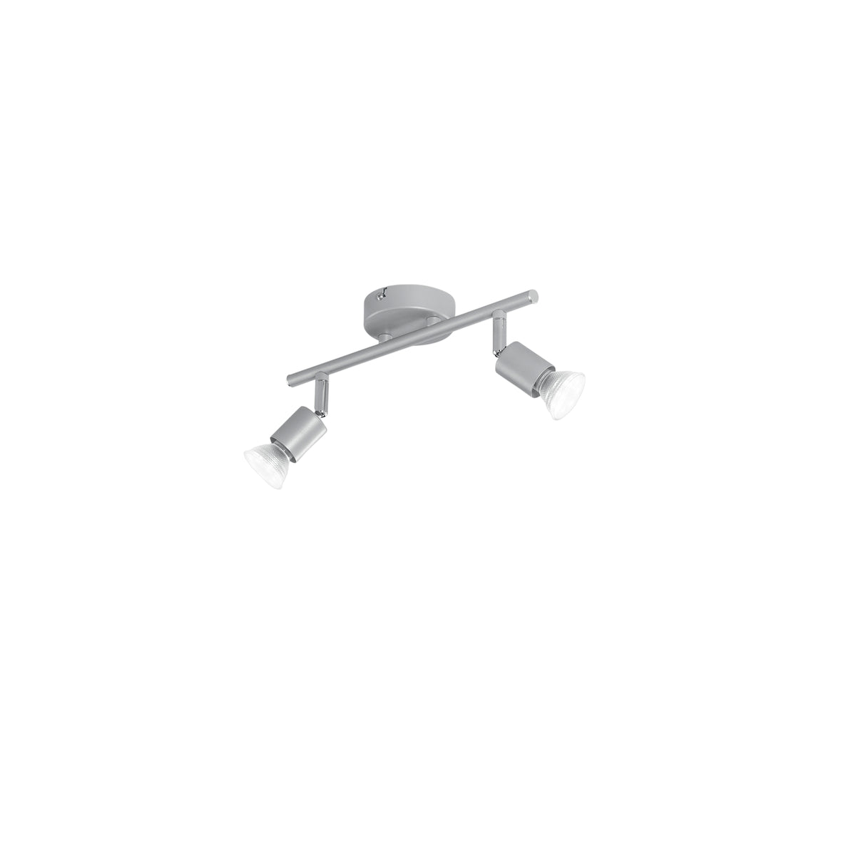 "Spot COOPER in metallo argento con 2 diffusori orientabili e lampadine incluse"