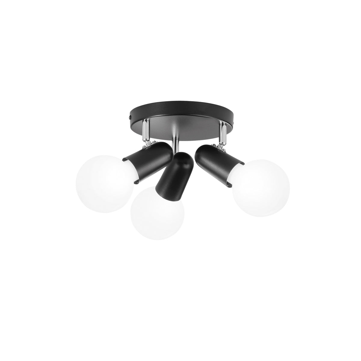 "Plafoniera Spot PUNTO in metallo nero con 3 punti luce orientabili"