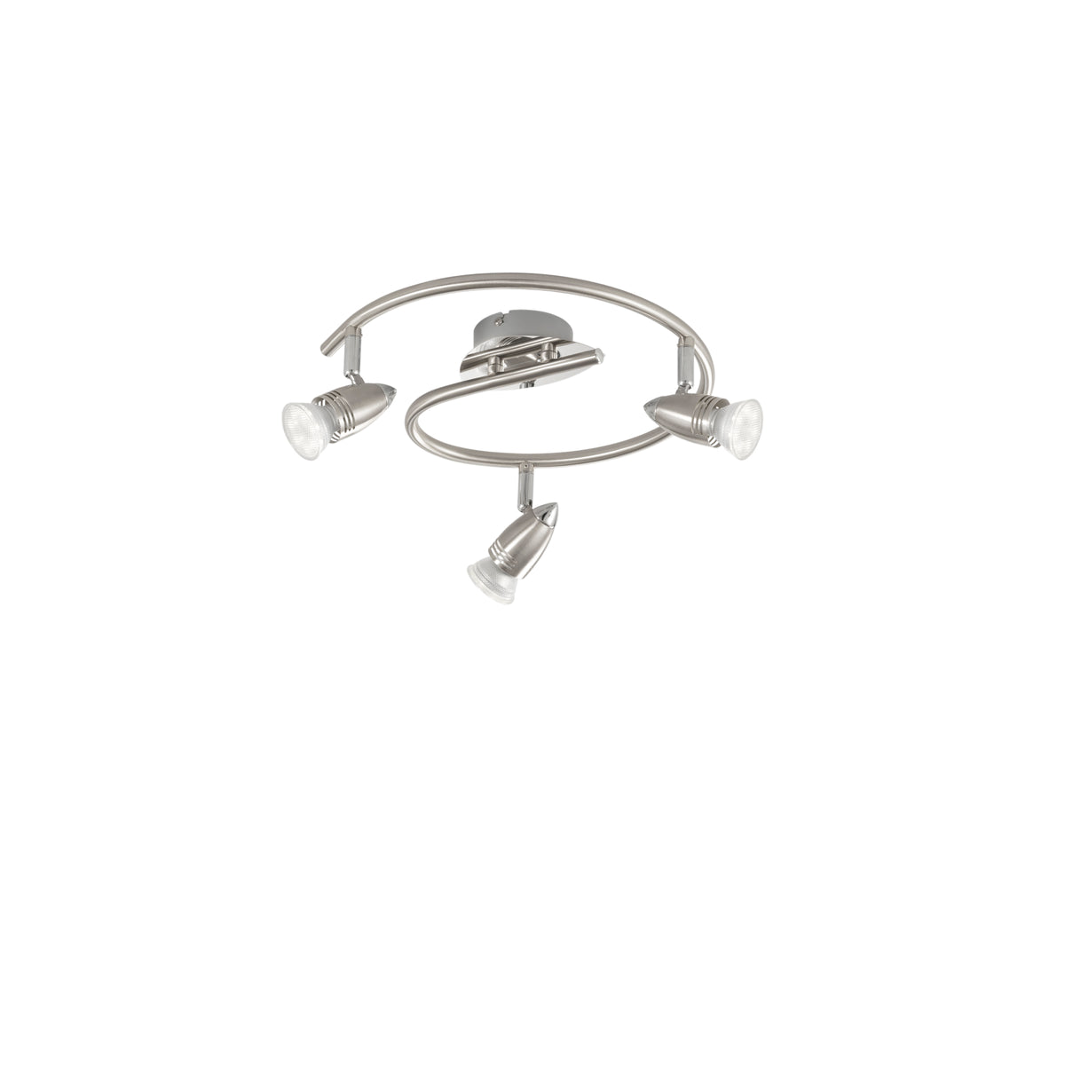 "Spot SUNNY in metallo nichel con 3 punti luce orientabili e lampadine incluse"