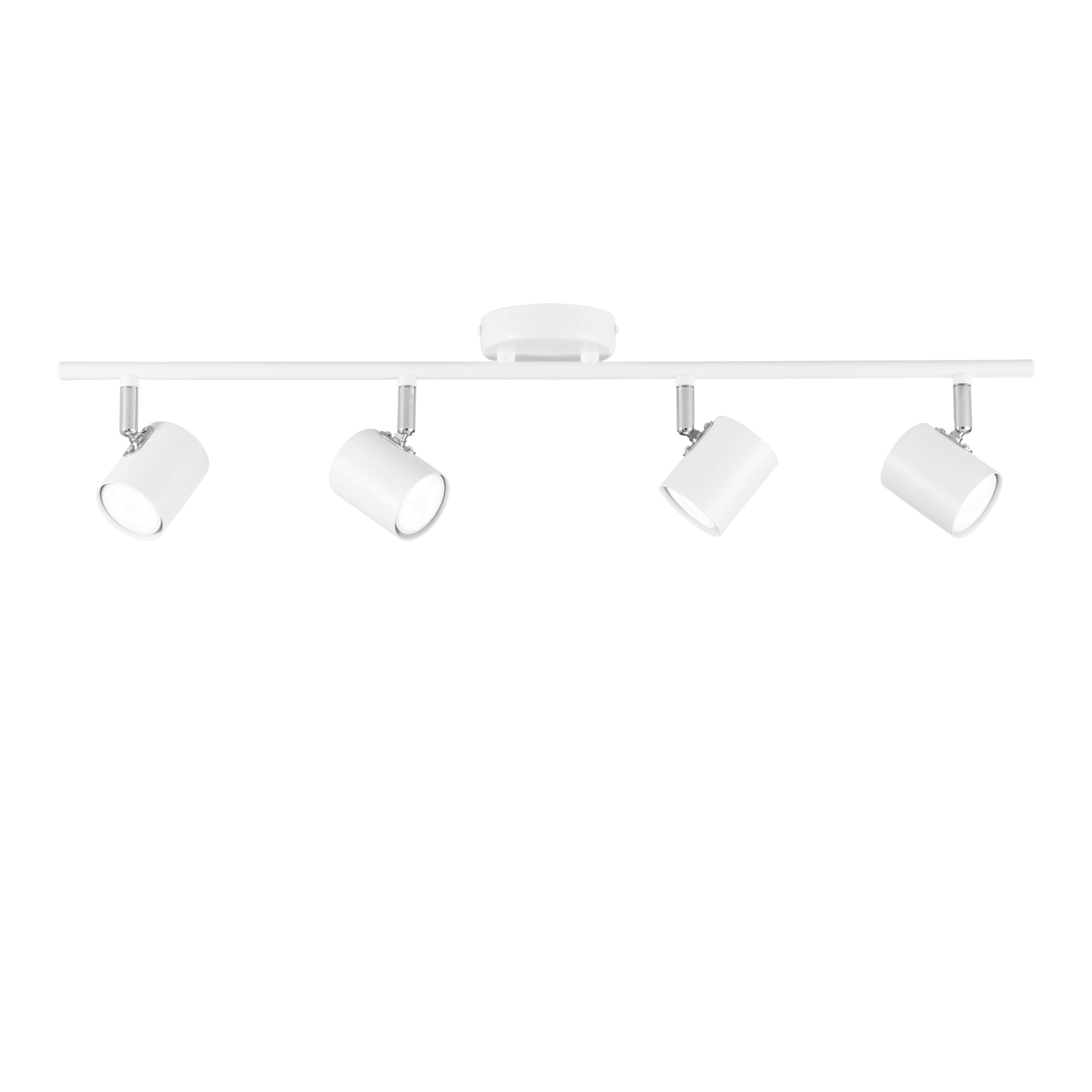 "Spot ZERO in metallo bianco con 4 punti luce orientabili"
