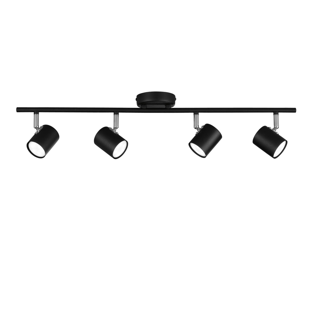 "Spot ZERO in metallo nero con 4 punti luce orientabili"