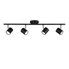 "Spot ZERO in metallo nero con 4 punti luce orientabili"