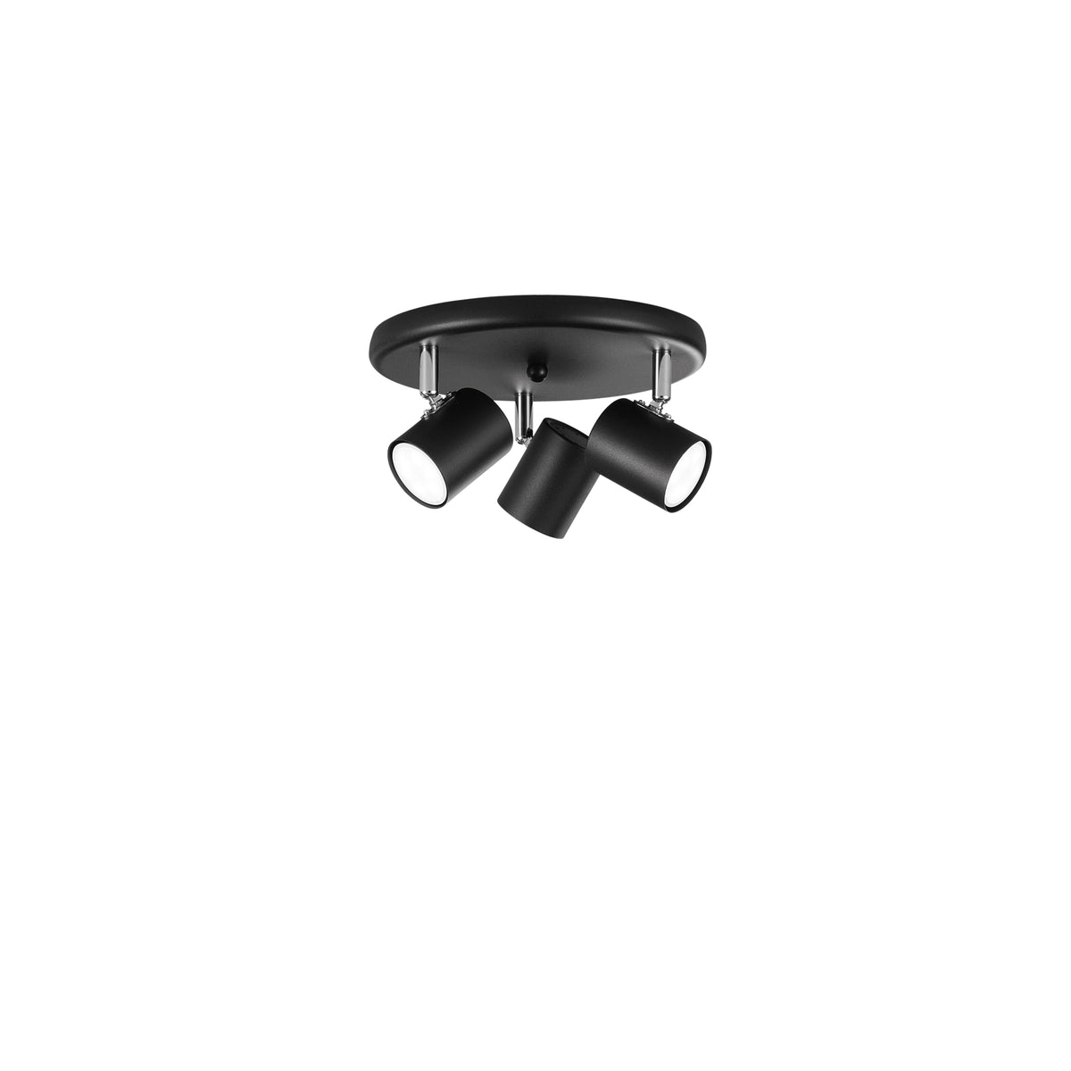 "Spot ZERO in metallo nero con 3 punti luce orientabili"