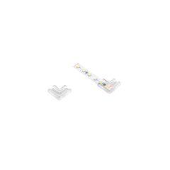 "Connettore angolare trasparente per strip LED da 10mm"