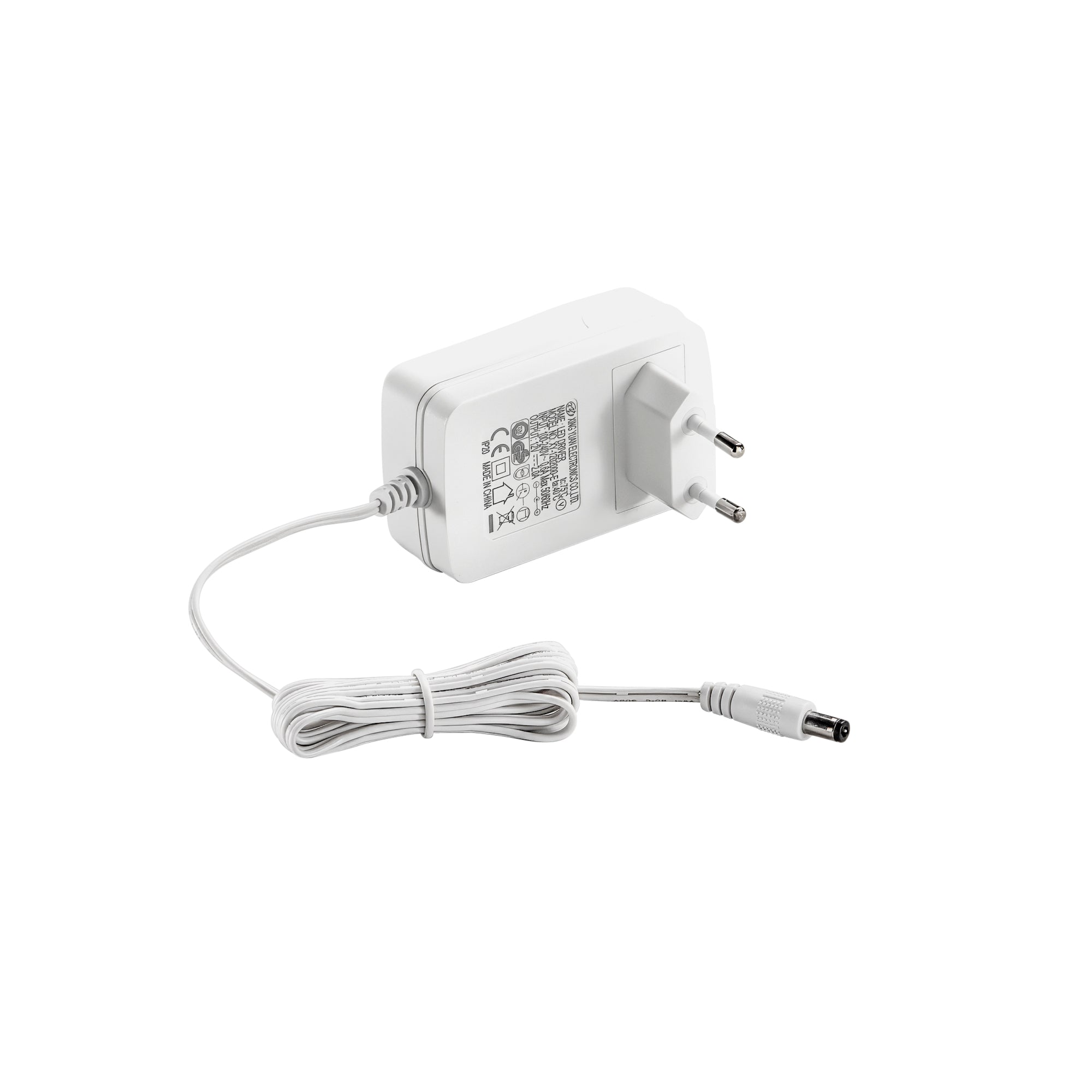 "ADATTATORE TENSIONE COSTANTE 24W 12V OUTPUT 12V 2A INPUT 110-240V 0.6A CAVO 150CM"