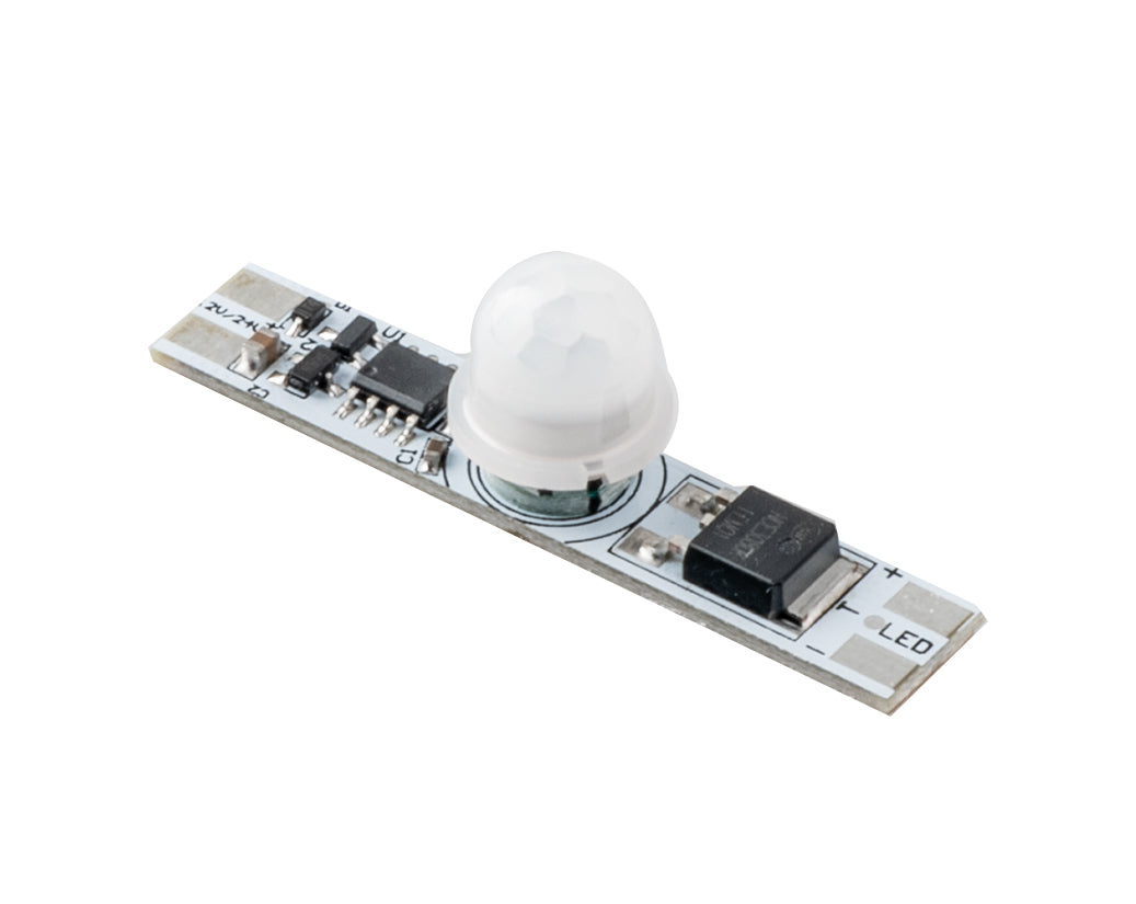 "SCHEDA SENSORE MOVIMENTO PIR PER STRIP INPUT DC12V-24V OUTPUT DC12V-24V 60/120W 5A MAX 4.7X1.2X0.9CM"