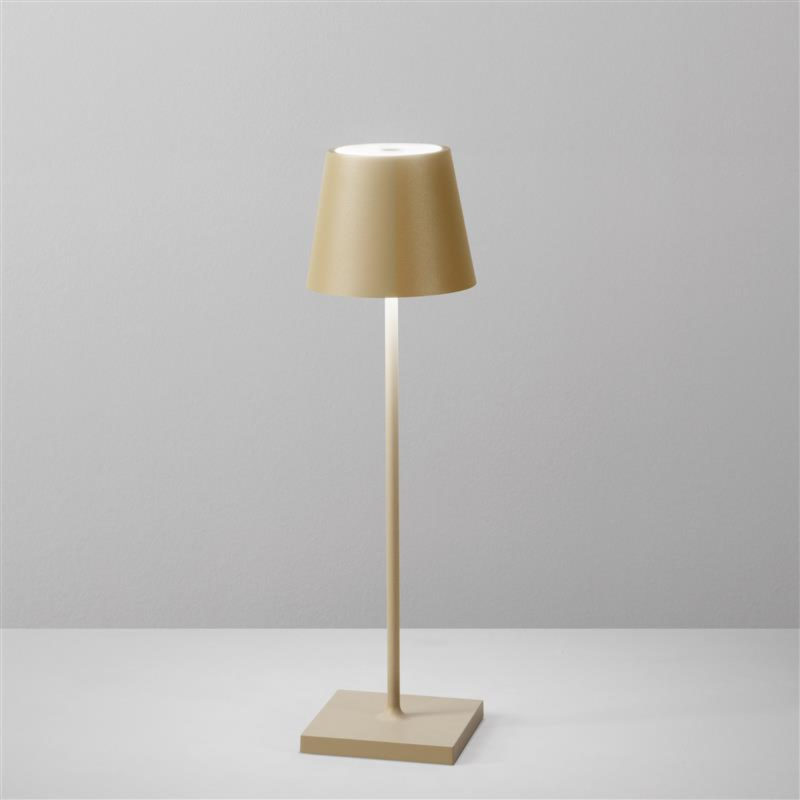 LAMPADA DA TAVOLO RICARICABILE LED DRINK ORO 2,2W 190LM 3000K DIMM. IP54 10X36CM