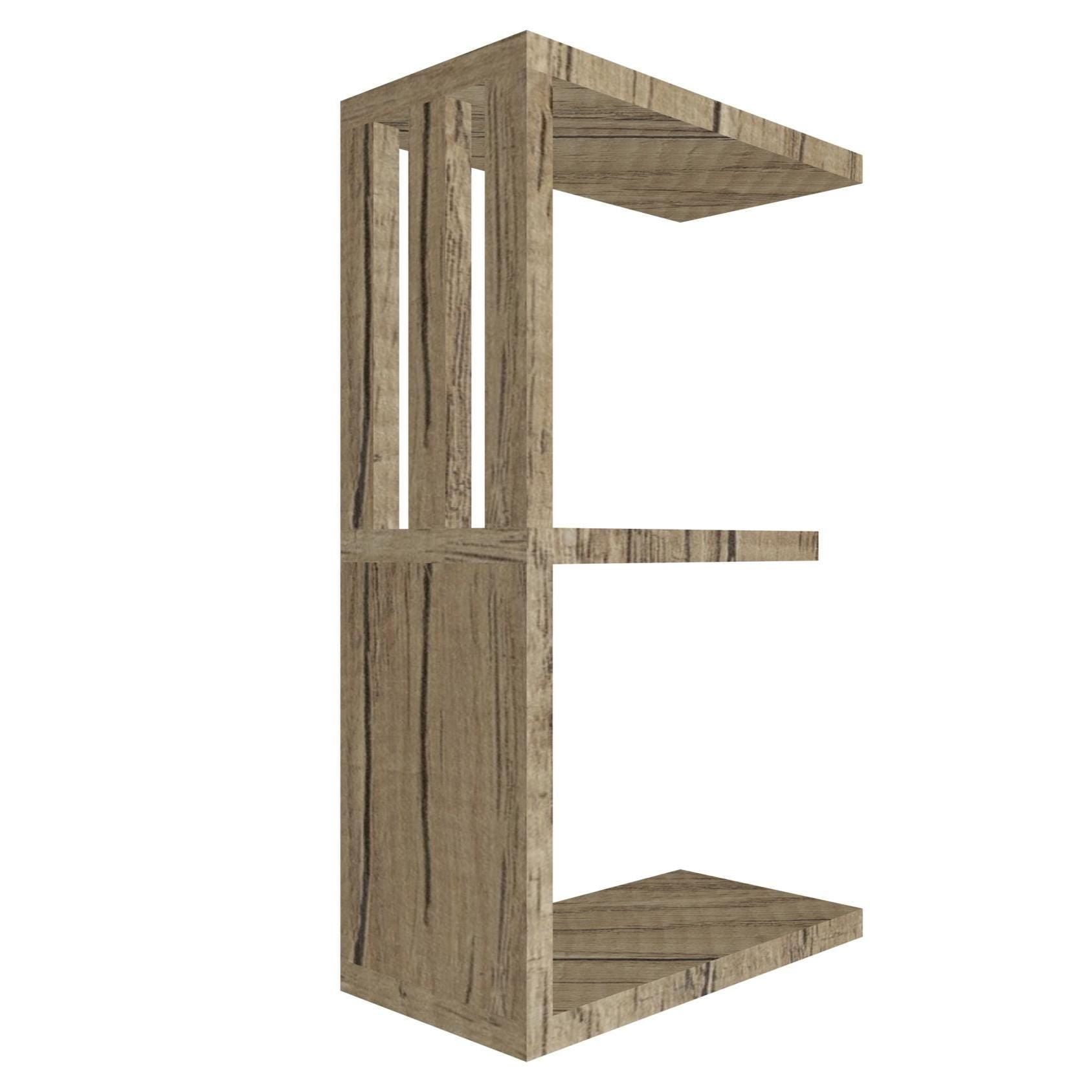 mensola a forma di lettera E colore rovere